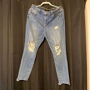 Judy blue distressed mid rise skinny jeans
